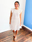 Holten Textured Ruffle Sleeve Dress | Off White