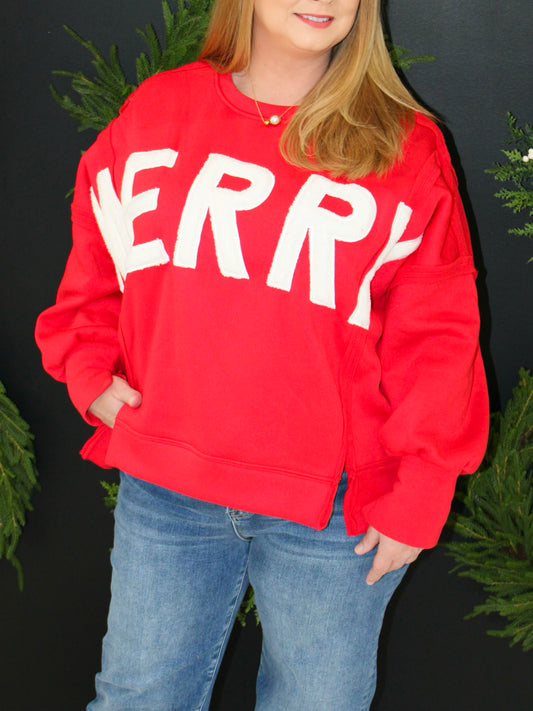 Merry Embroidered Cloud Sweatshirt