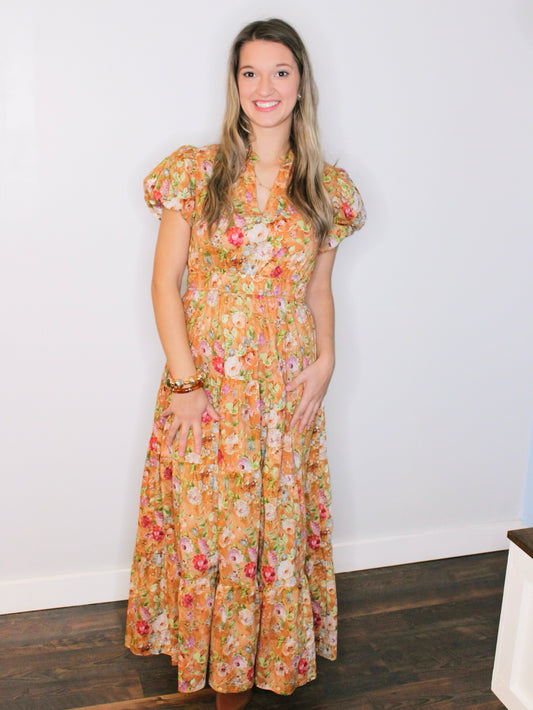 Judy Floral Print Midi Dress