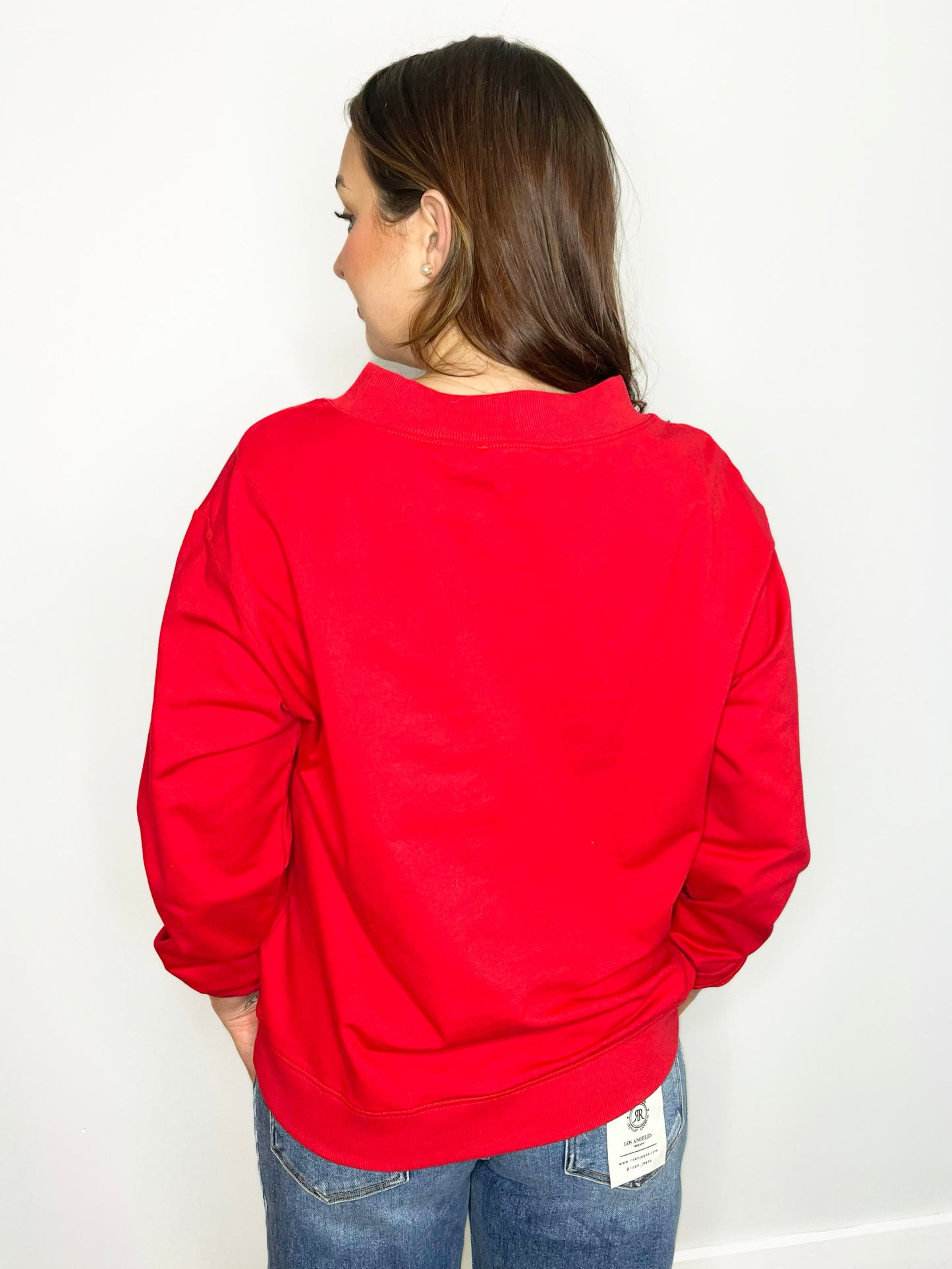 Corbin Embroidered Mock Neck Sweatshirt