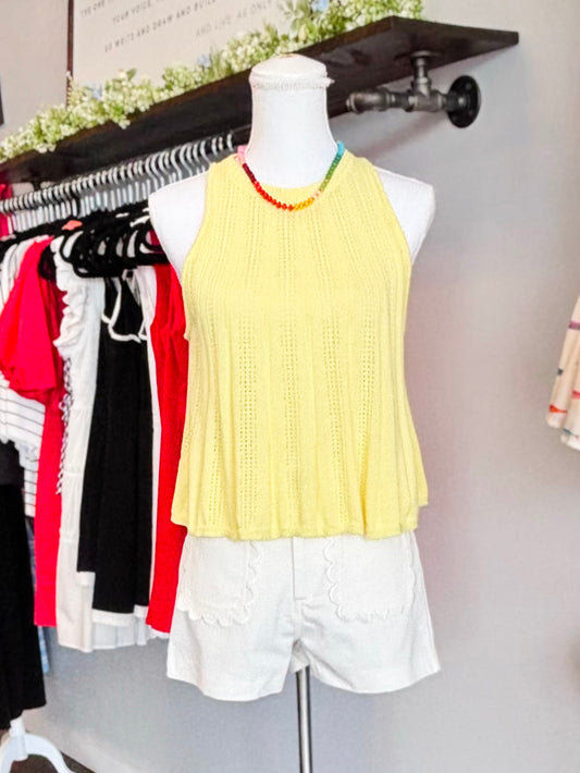 Amber Sleeveless Knit Tank | Yellow