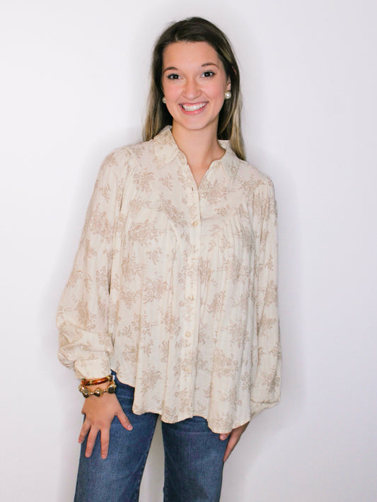 Sammie Floral Balloon Sleeve Top