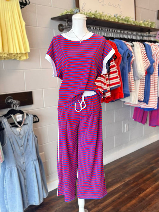 Clinton Patriotic Striped Pant Set
