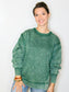 Kelly Washed Exposed Seam Fleece Sweatshirt | Deep Green
