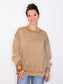 Kelly Washed Exposed Seam Fleece Sweatshirt | Deep Camel