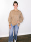 Kelly Washed Exposed Seam Fleece Sweatshirt | Deep Camel