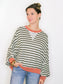 Brady Striped Knit Top | Olive/Rust