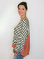 Brady Striped Knit Top | Olive/Rust