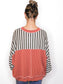 Brady Striped Knit Top | Olive/Rust