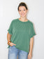 Jessie Ribbed Cuff Sleeve Top | Hunter Green