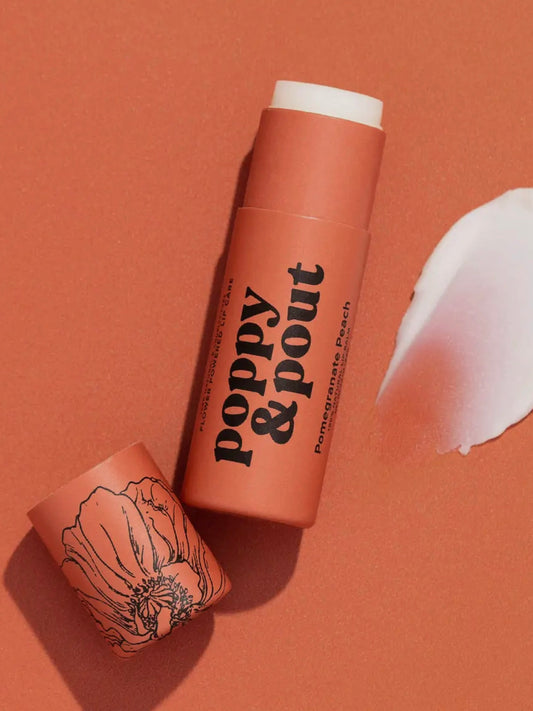 Poppy & Pout Lip Balm | Pomegranate Peach