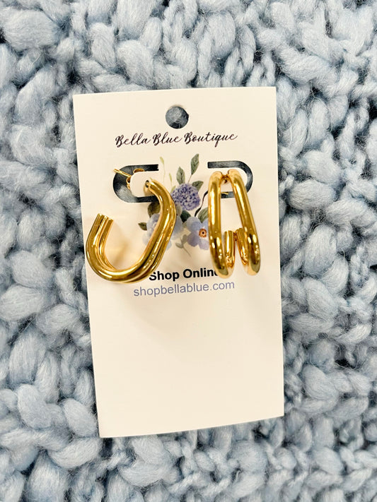 Daisy Double Hoop Earrings