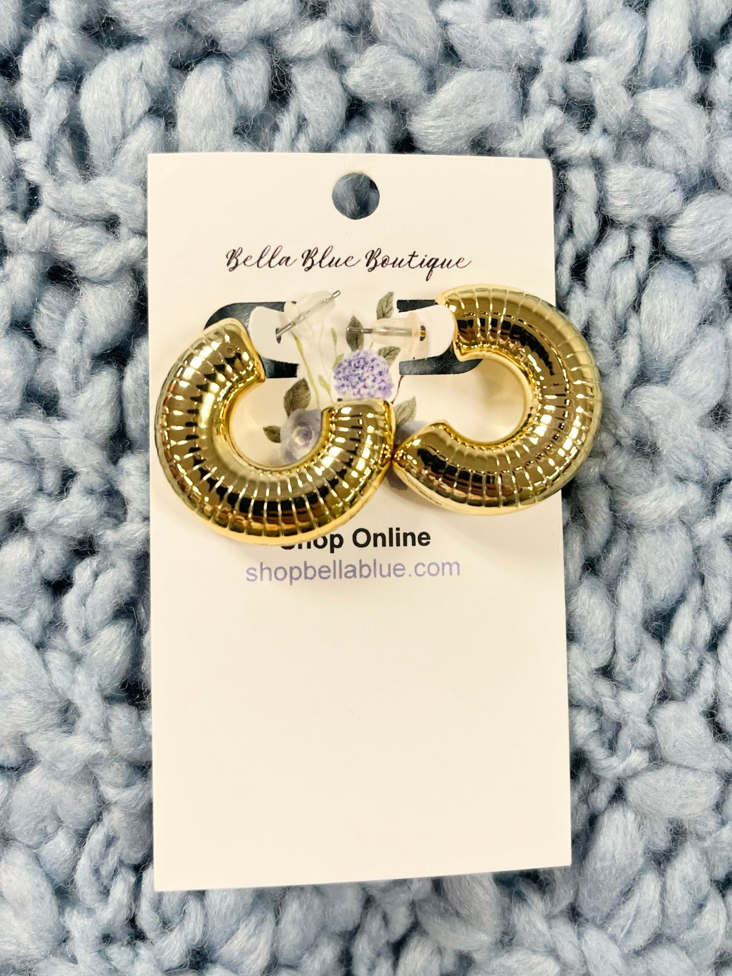 Lonnie Textured Hoop Earrings