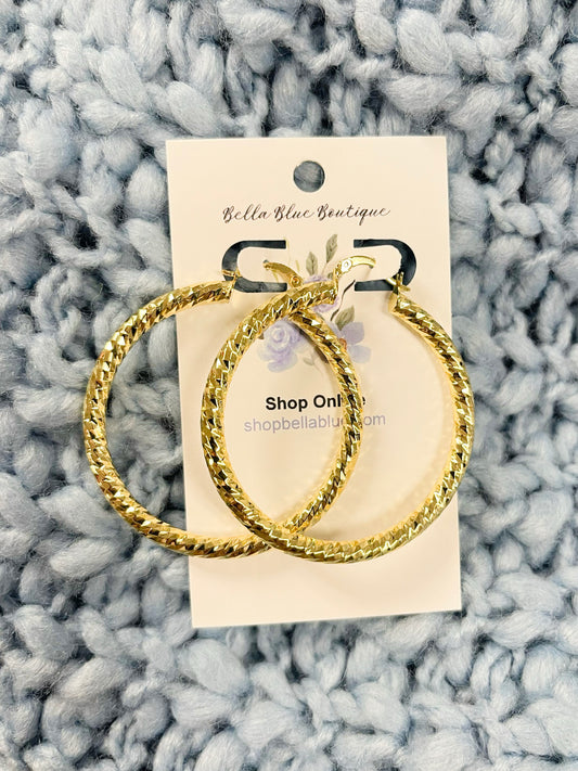 Sara Textured Hoop Earrings