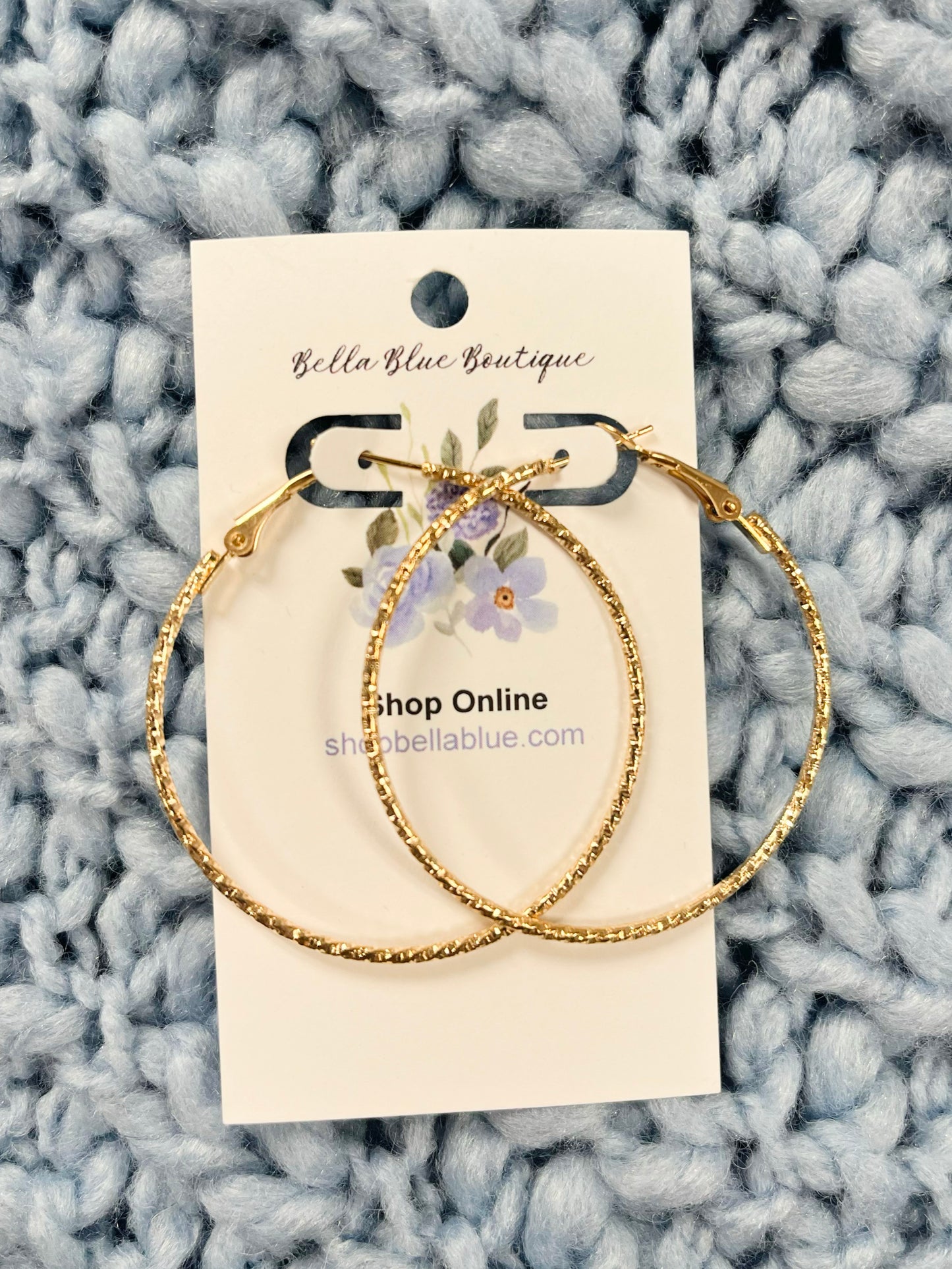 Judy Textured Hoop Earrings | Large