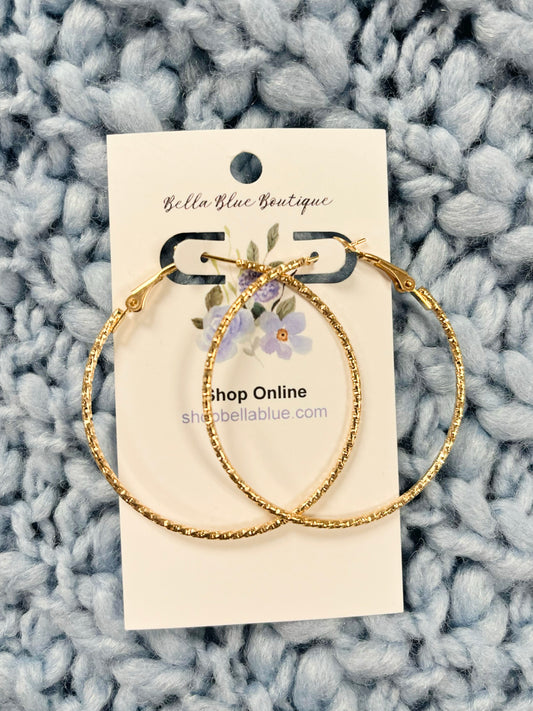 Judy Textured Hoop Earrings | Large
