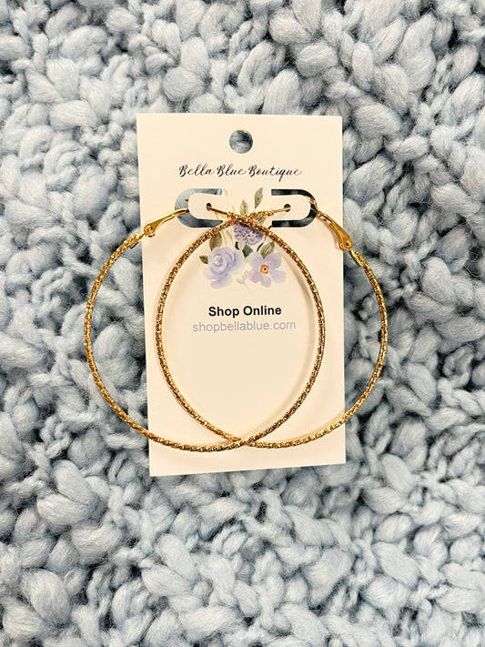 Judy Textured Hoop Earrings | XL