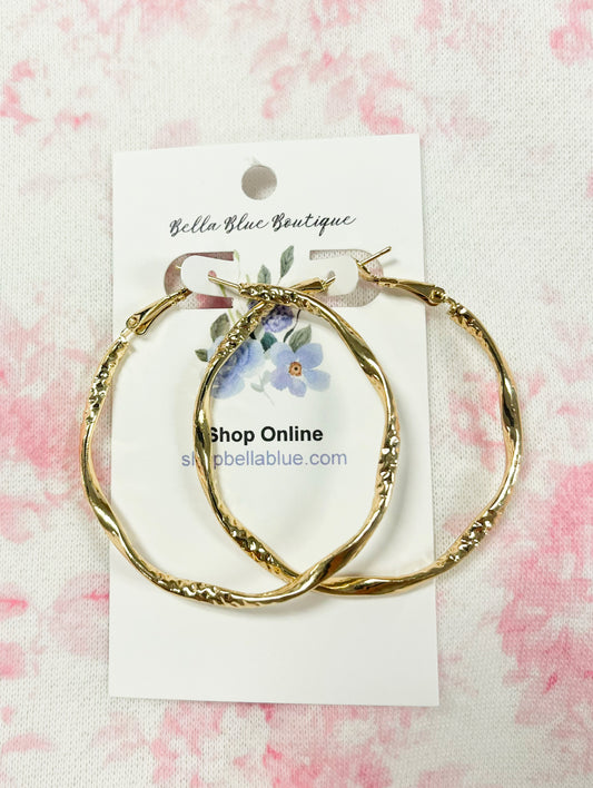 Kella Twisted Textured Hoop Earrings