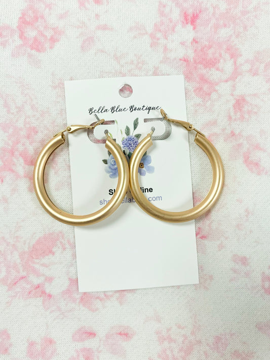 Frida Matte Hoop Earrings