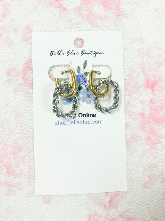 Sylvie Two-Tone Twisted Earrings