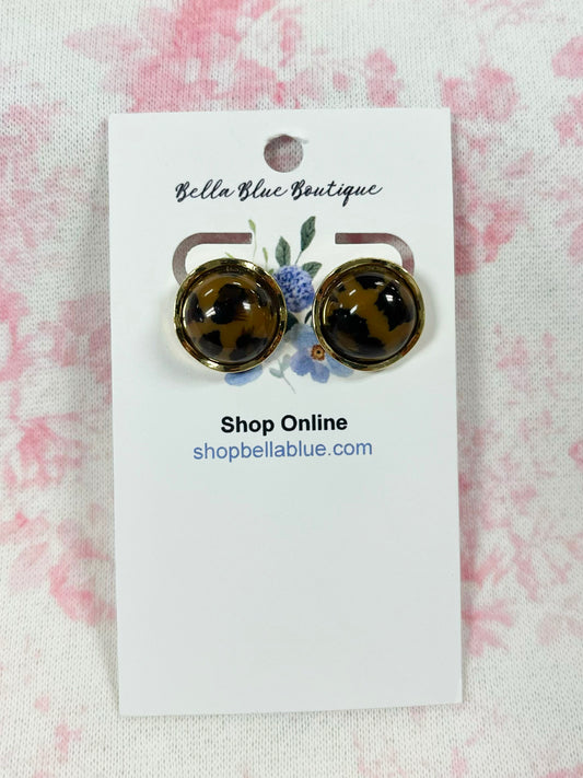 Savannah Leopard Stud Earrings