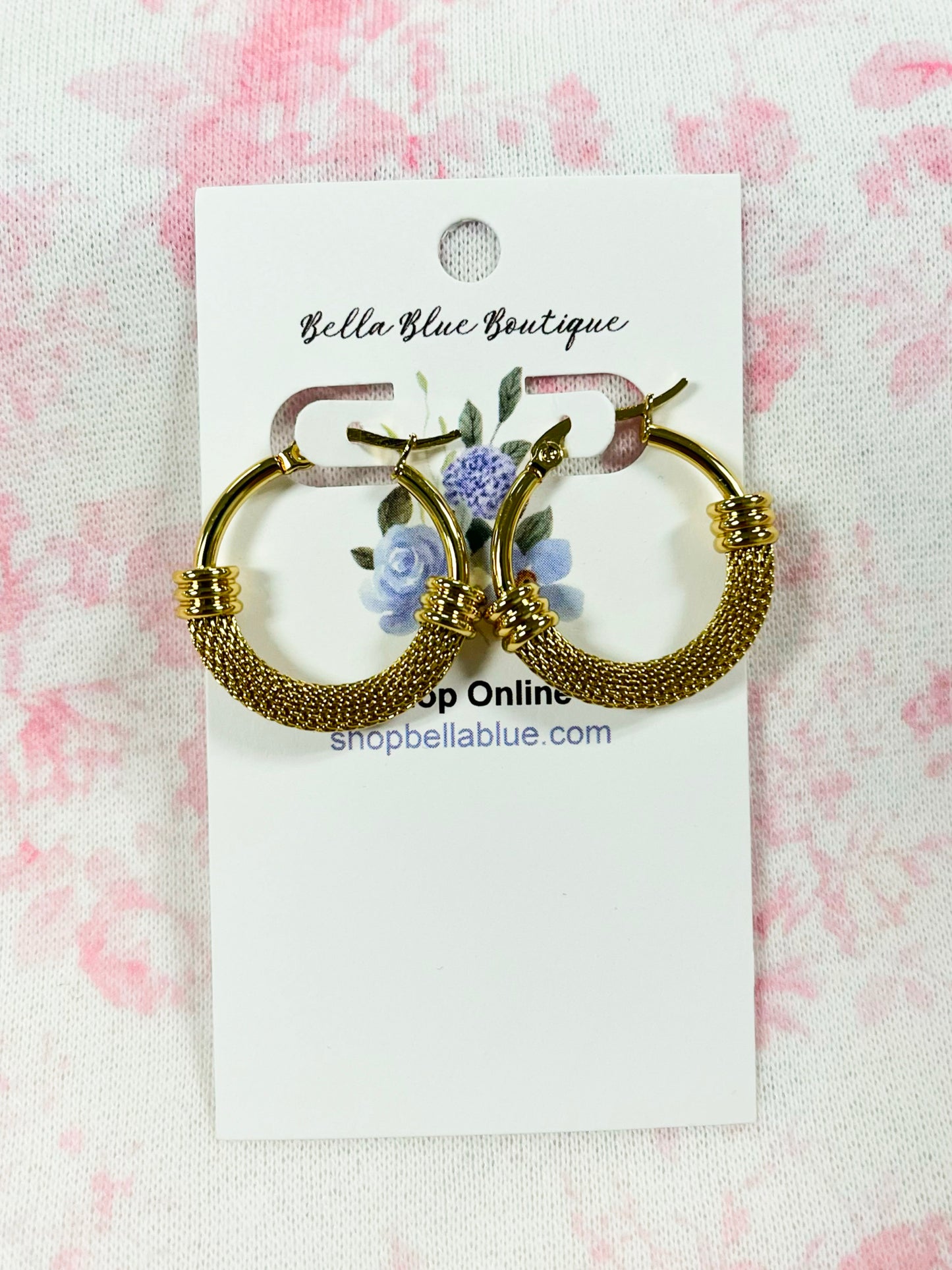 Karen Mesh Metal Hoop Earrings