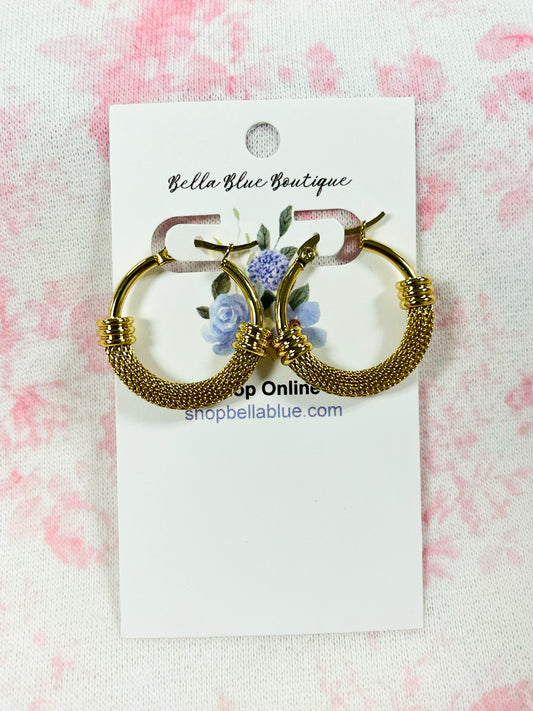 Karen Mesh Metal Hoop Earrings