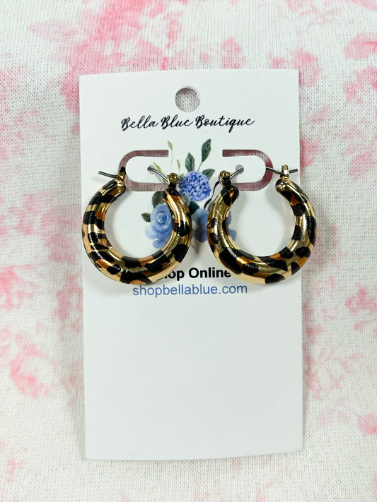 Greer Leopard Hoop Earrings