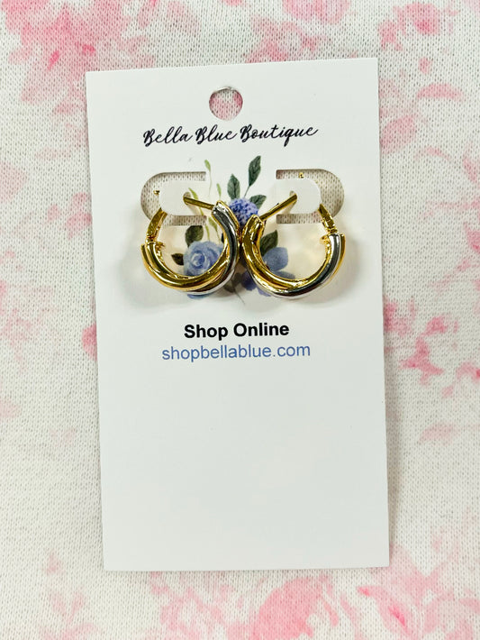 Harper Two-Tone Twisted Earrings