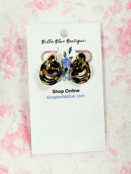 Talullah Leopard Intertwined Earrings