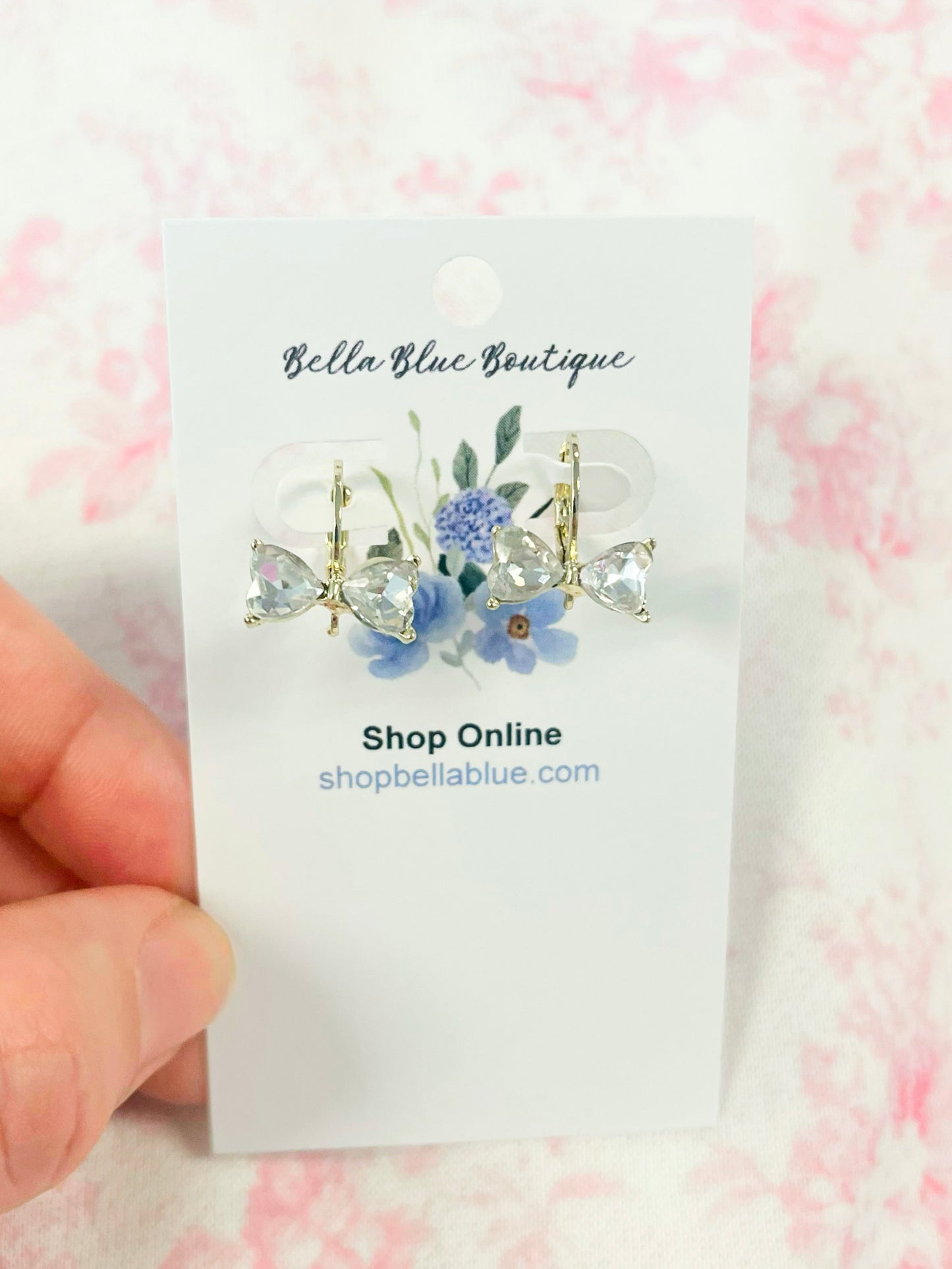 Collins Rhinestone Bow Hoop Earrings