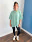 Stevie Mineral Washed Oversized Tee | Emerald Green