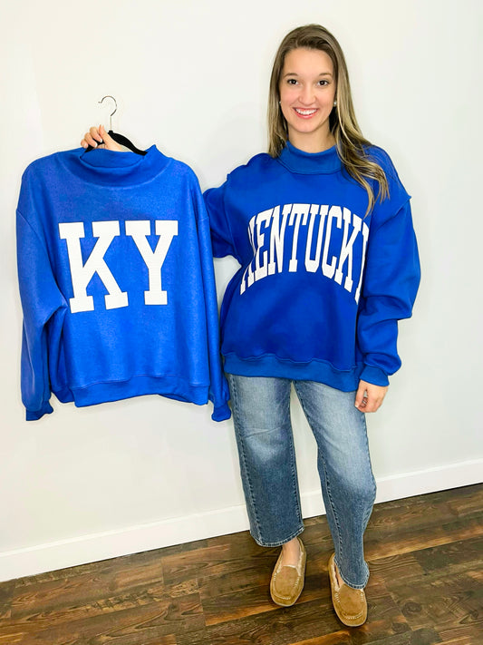 Kentucky/KY Reversible Mock Neck Sweatshirt | Royal