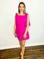 Natalie Bow Detail Sleeve Dress | Magenta