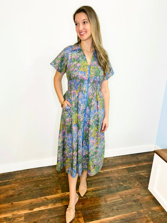 Ellie Blue Gardens Midi Dress