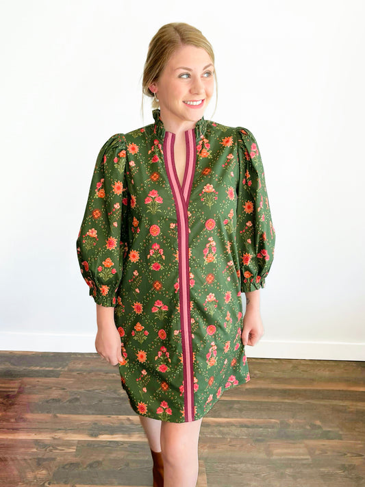 Carter 3/4 Puff Sleeve Floral Dress