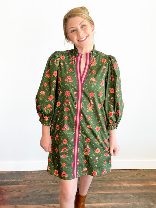 Carter 3/4 Puff Sleeve Floral Dress