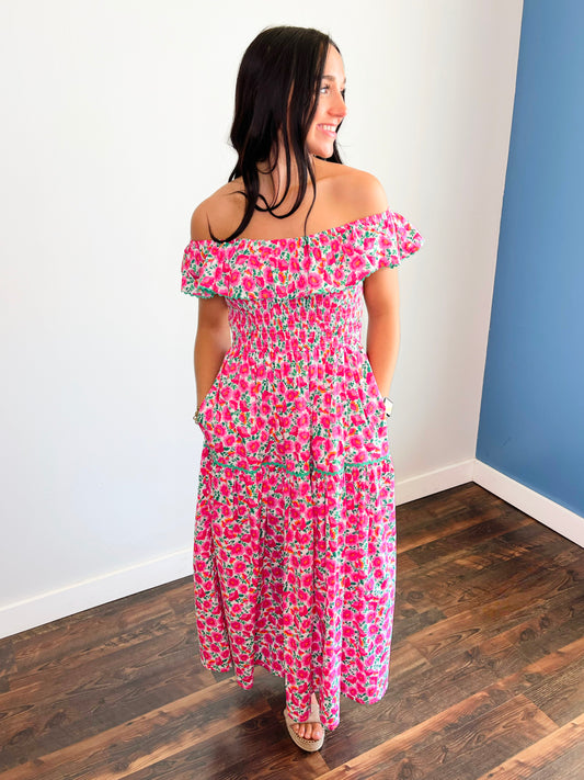 Claire Floral Smocked Midi Dress