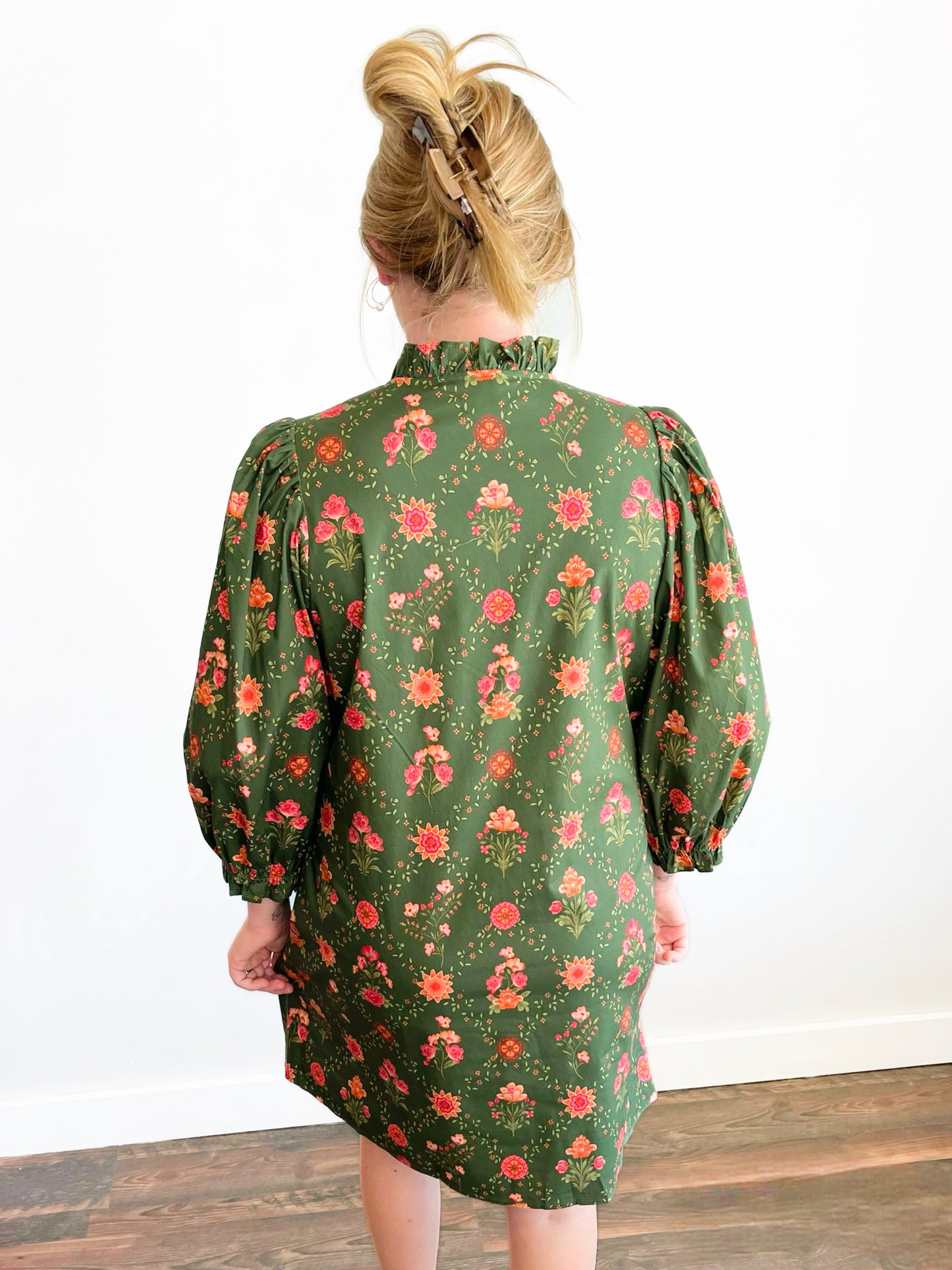 Carter 3/4 Puff Sleeve Floral Dress