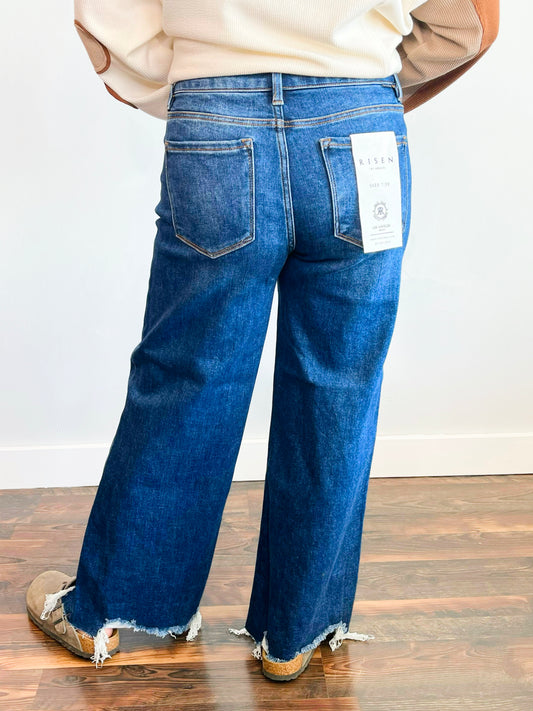 Jonesy Ankle Wide Leg Risen Jeans