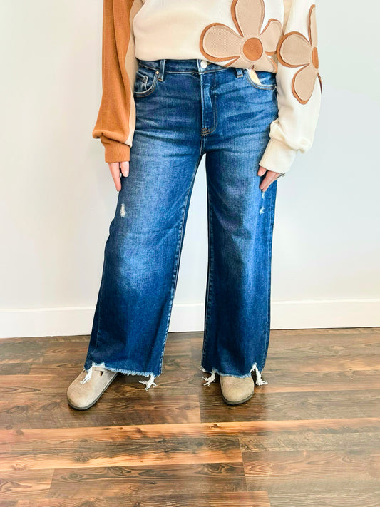 Jonesy Ankle Wide Leg Risen Jeans