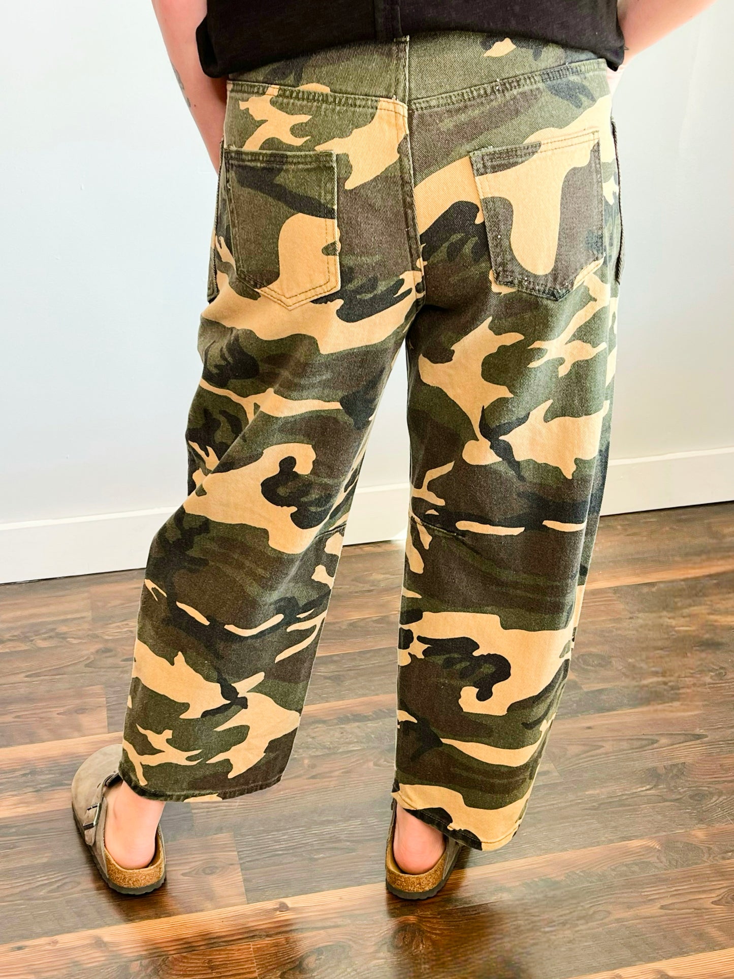 Jane Baggy Drawstring Waist Jeans | Camo