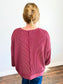 Bella Ribbed Knit Top | Wine