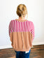 Brady Striped Knit Top | Burgundy/Taupe