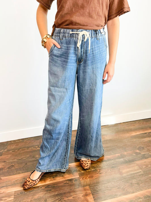 Dolly Drawstring Wide Leg Judy Blue Jeans