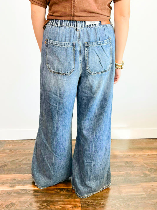 Dolly Drawstring Wide Leg Judy Blue Jeans
