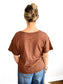 Leah Cotton Slub Tee | Brown