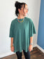 Stevie Mineral Washed Oversized Tee | Deep Green