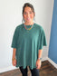 Stevie Mineral Washed Oversized Tee | Deep Green