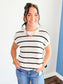 Jessa Striped Lightweight Sweater Top | Ivory/Black